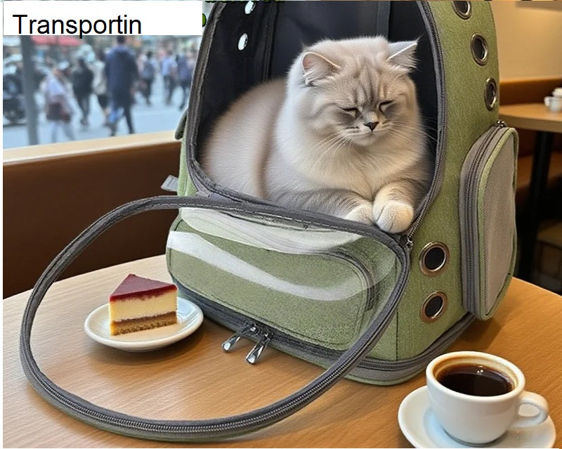 Mochila transparente para transportar mascotas, transpirable, para gatos y perros pequeños, ideal para viajes al aire libre
