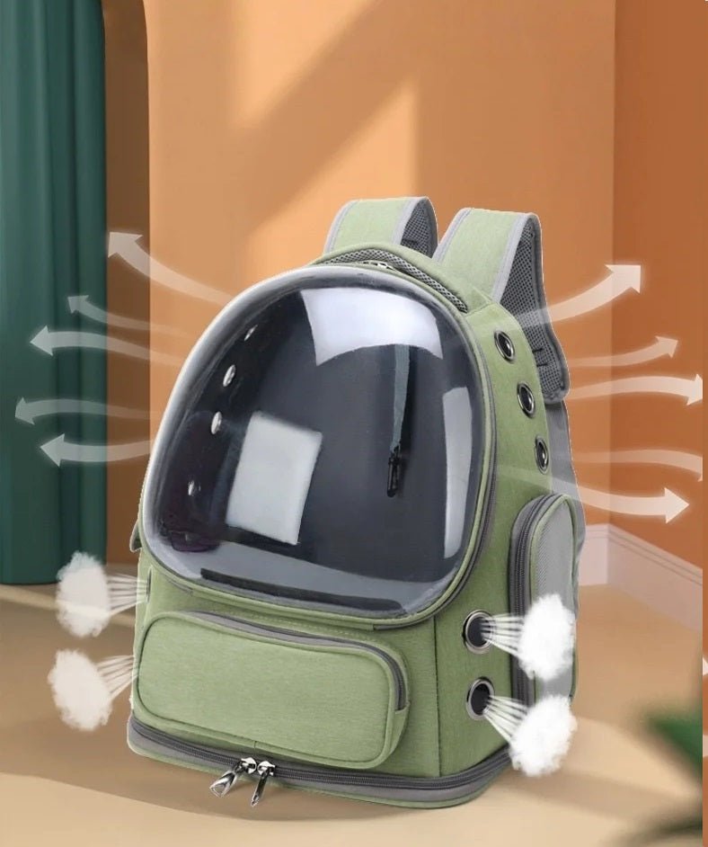 Mochila transparente para transportar mascotas, transpirable, para gatos y perros pequeños, ideal para viajes al aire libre