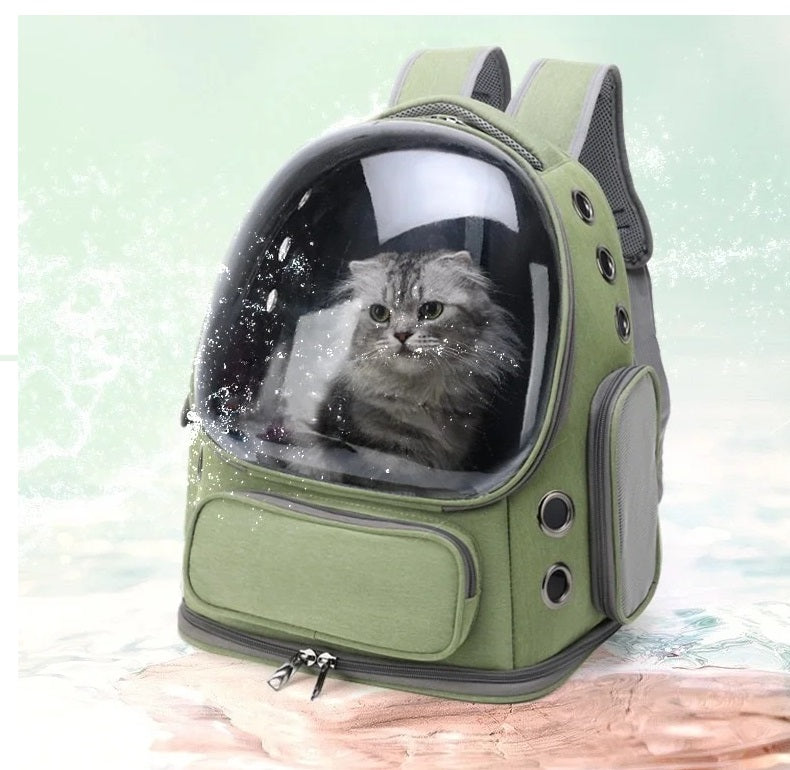 Mochila transparente para transportar mascotas, transpirable, para gatos y perros pequeños, ideal para viajes al aire libre