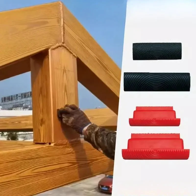 Rodillo de goma con textura para pintar paredes, con imitación de madera, ideal para decoración de paredes y habitaciones.