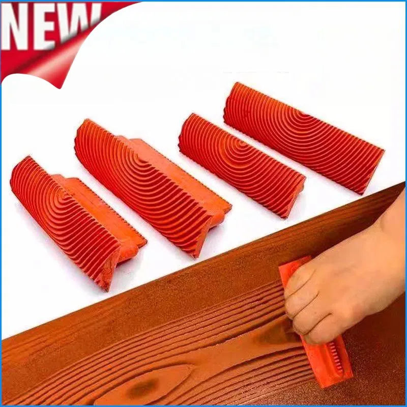 Rodillo de goma con textura para pintar paredes, con imitación de madera, ideal para decoración de paredes y habitaciones.