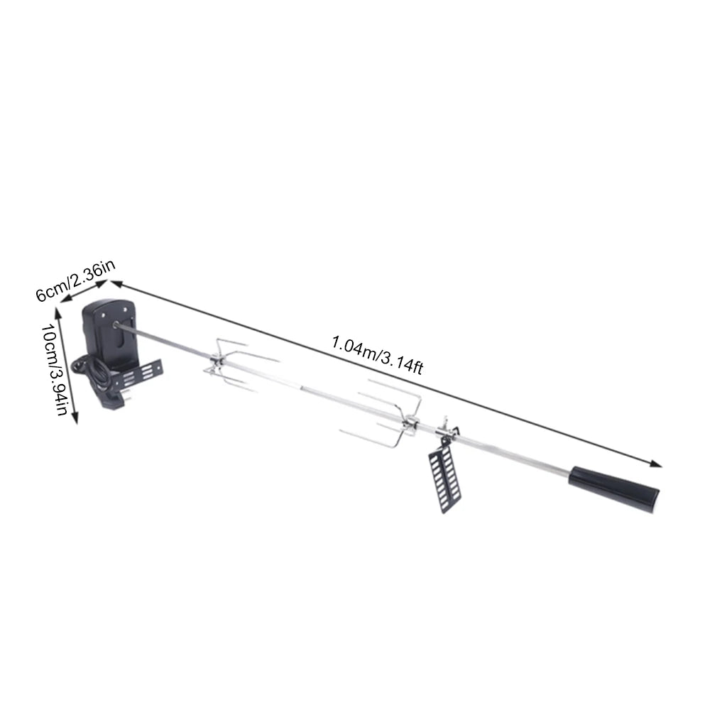 Nueva parrilla eléctrica para barbacoa con asador y cable de 120 cm de largo. Kit de asador para barbacoa al aire libre.