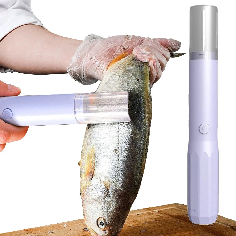 Descamador de pescado eléctrico, recargable, inalámbrico, resistente al agua, para chefs y cocineros caseros