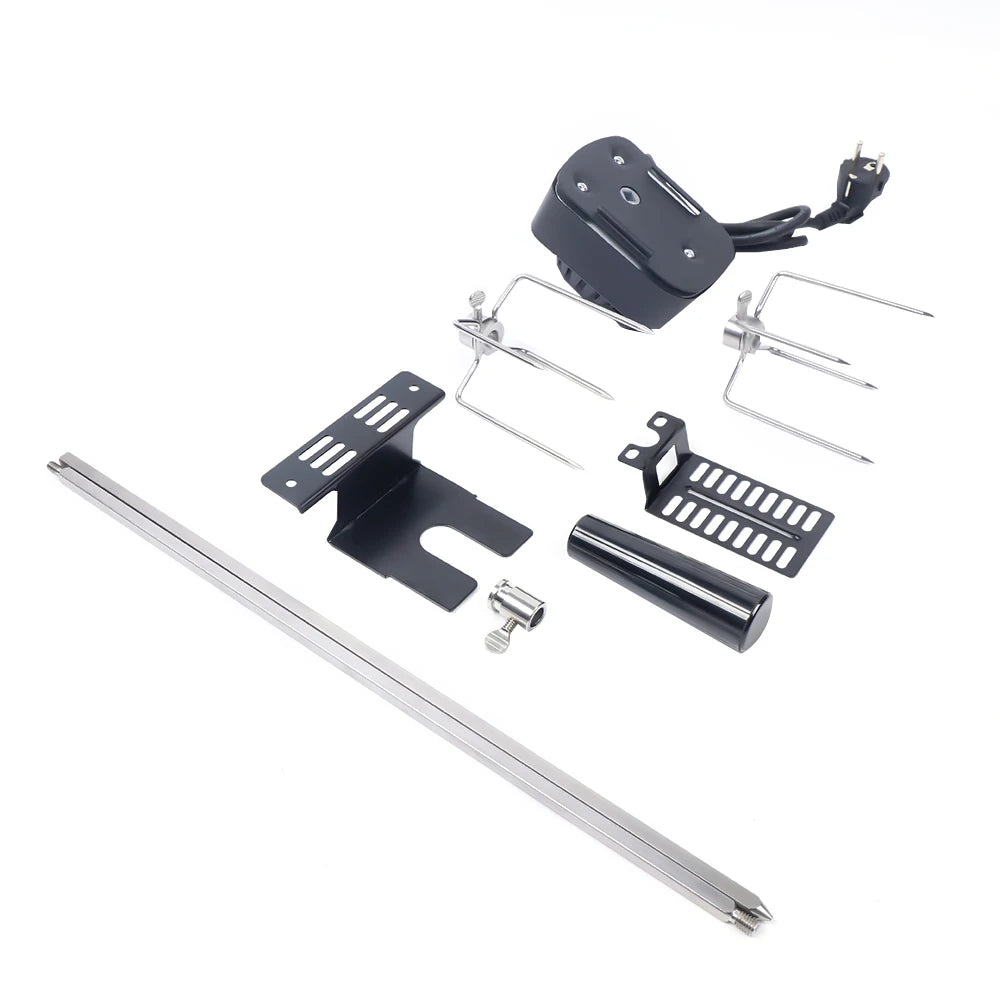 Nueva parrilla eléctrica para barbacoa con asador y cable de 120 cm de largo. Kit de asador para barbacoa al aire libre.