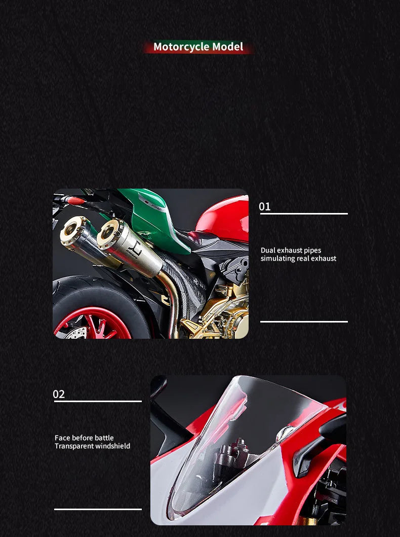 1:9 1199 Panigale con aleación de aerosol fundido a presión modelo de motocicleta juguete vehículo colección sonido y luz todoterreno autociclo juguetes coche