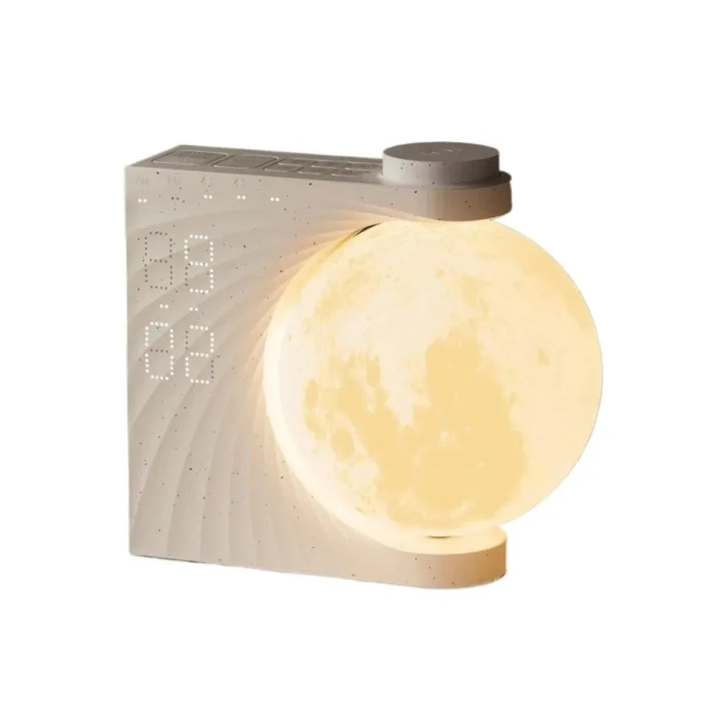 Despertador con 10 efectos de luz, amanecer, 10 sonidos de la naturaleza para dormir, temporizador de 30/60/90 segundos, atmósfera colorida, lámpara de luna, 15 tonos de llamada