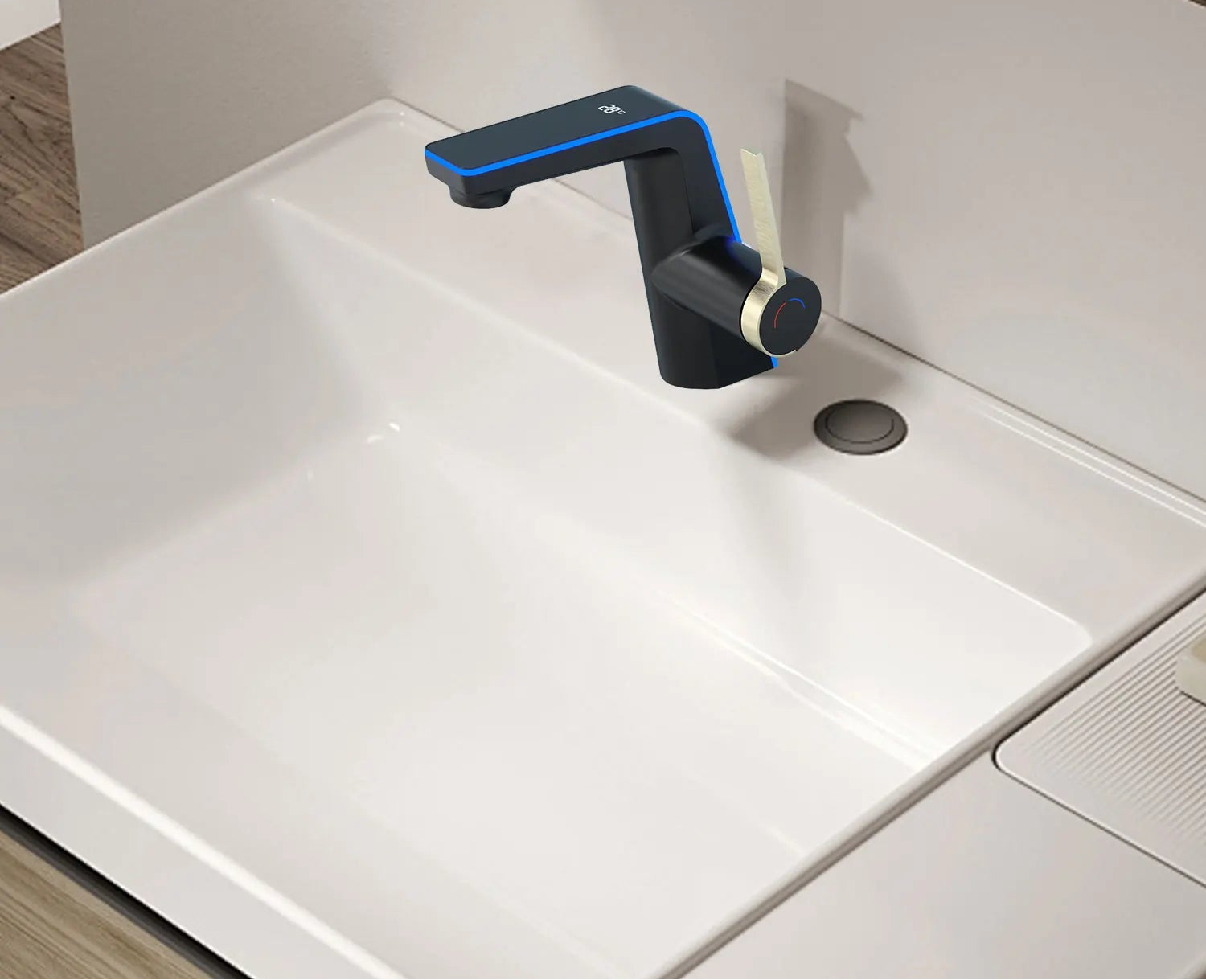 Grifo Lavabo con Pantalla LED Digital Temperatura - Latón Doble Función