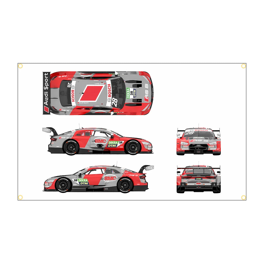 Banderas decoración coche competición