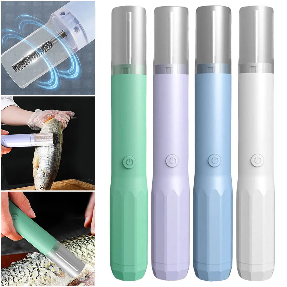 Descamador de pescado eléctrico, recargable, inalámbrico, resistente al agua, para chefs y cocineros caseros