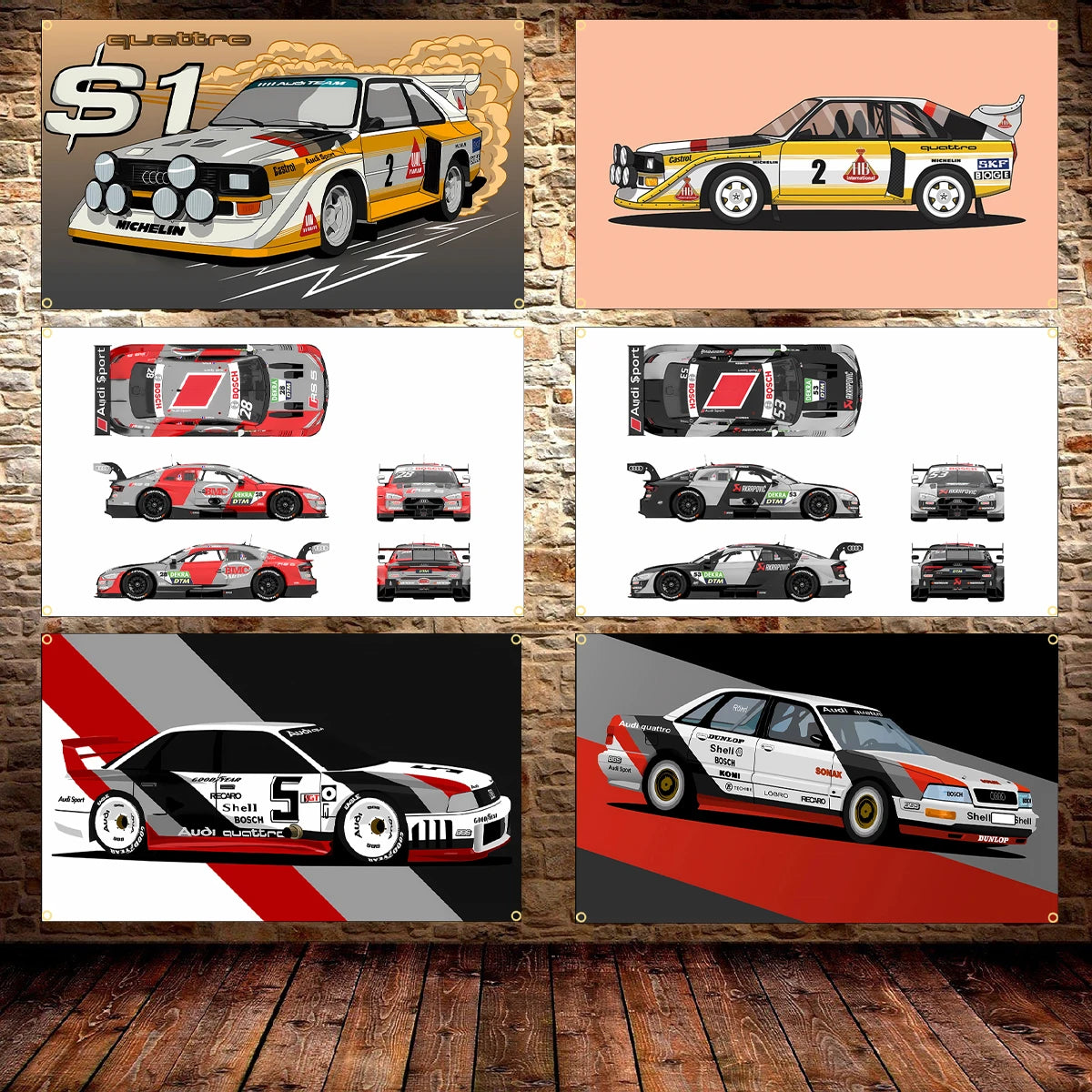 Banderas decoración coche competición