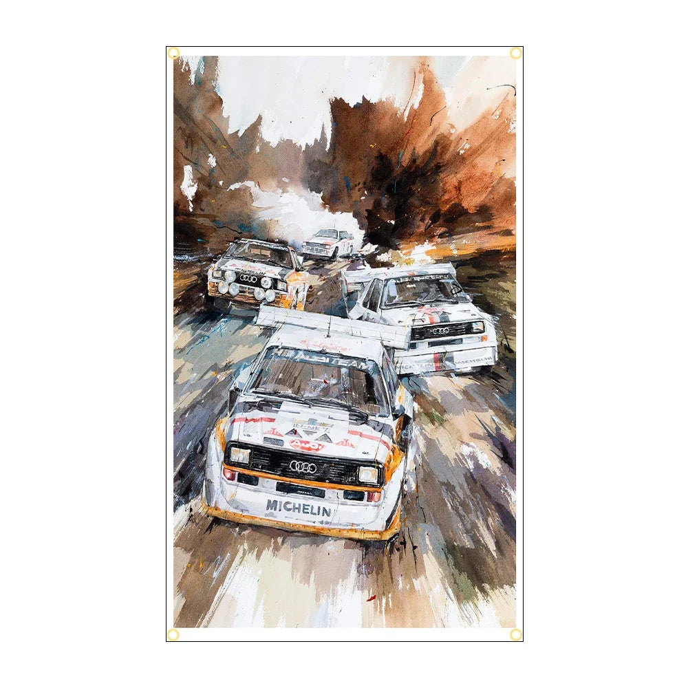 Banderas decoración coche competición