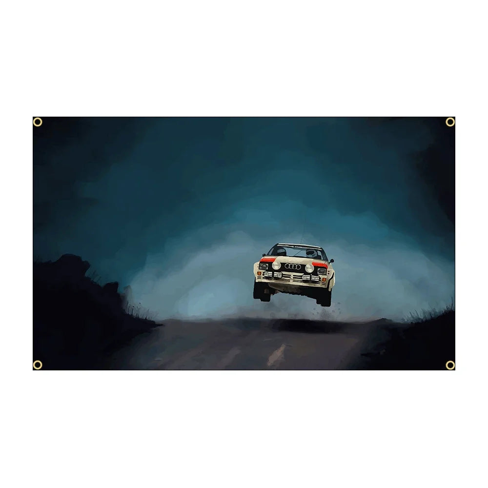 Banderas decoración coche competición