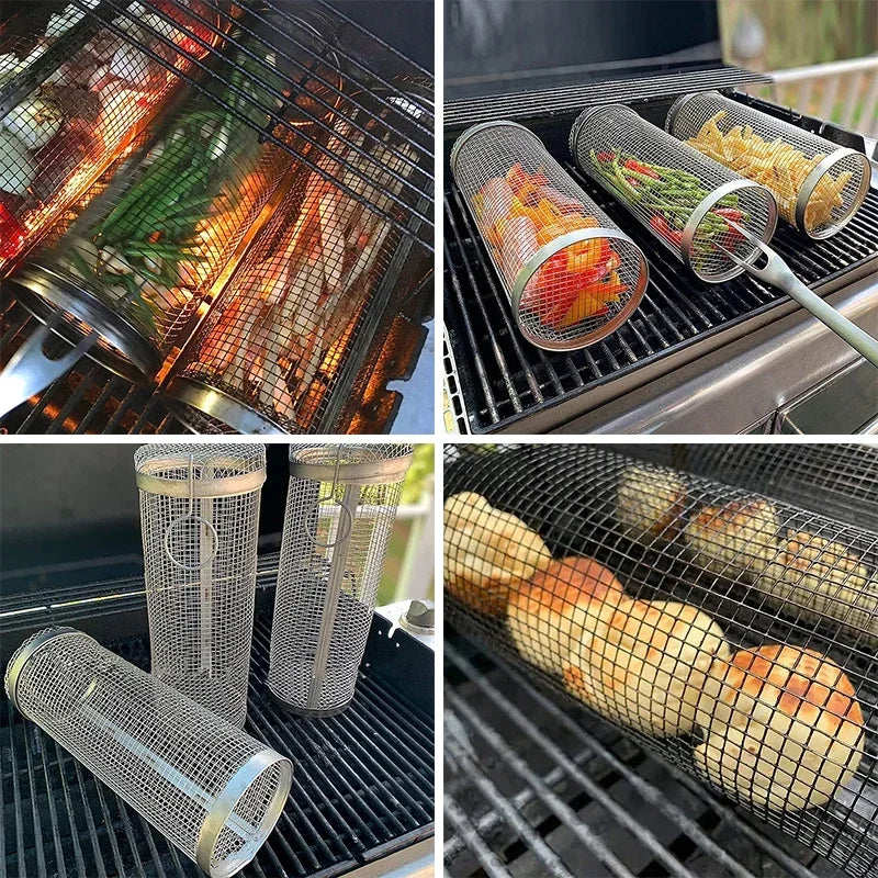 Mallas es un producto para Barbacoa de carbón,  accesorios para barbacoa, herramientas para exteriores, parrilla, utensilios de cocina de acero inoxidable, portátil.