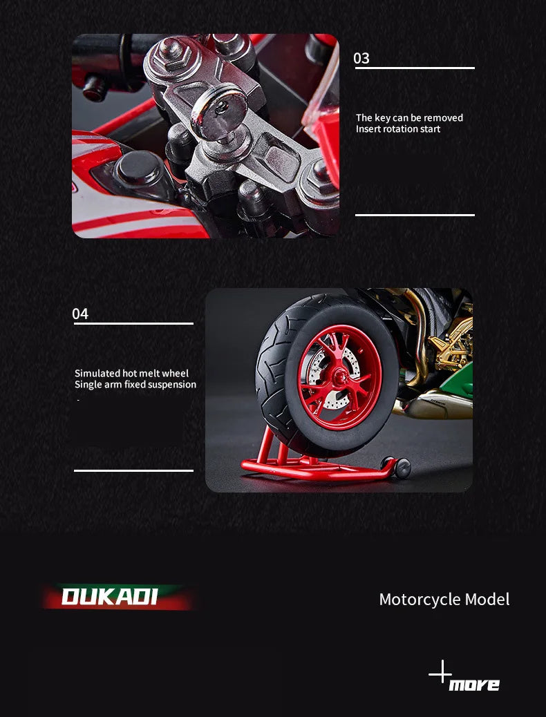 1:9 1199 Panigale con aleación de aerosol fundido a presión modelo de motocicleta juguete vehículo colección sonido y luz todoterreno autociclo juguetes coche