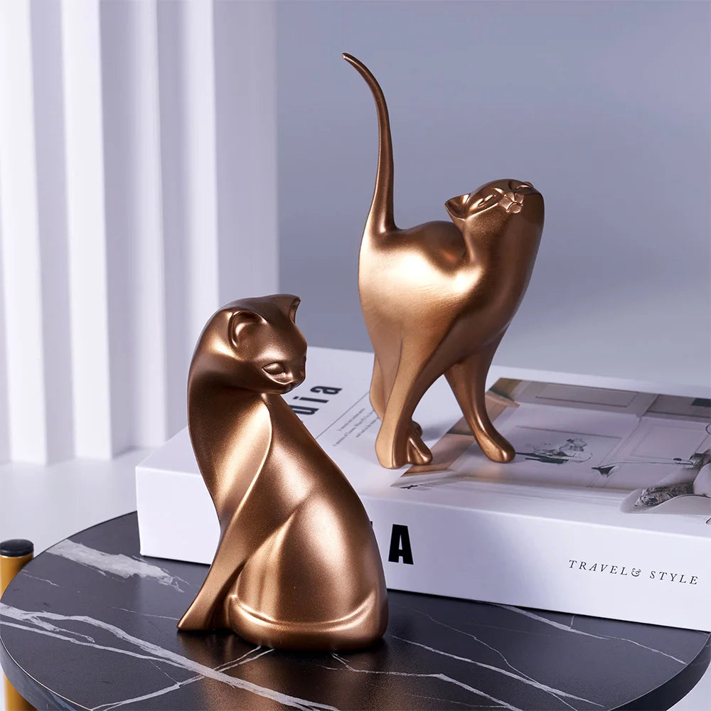 Figura de gato de pareja
