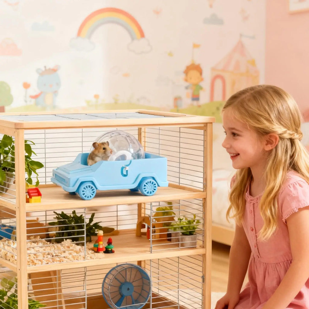 Ruedas de ejercicio para hámster con forma de coche, juguete para mascotas pequeñas, juguete para aliviar el estrés en el hogar, jerbo enano