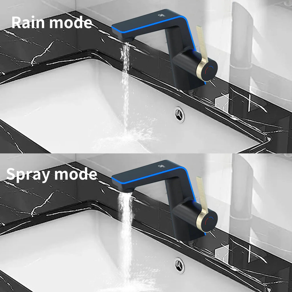 Grifo Lavabo con Pantalla LED Digital Temperatura - Latón Doble Función