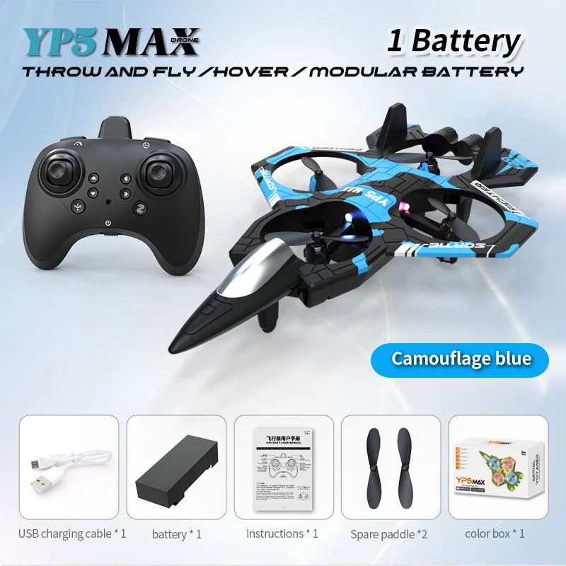 Nuevo helicóptero volador planeador YP3 RC Hobby Jet Plane 2.4G Stunt Control remoto Avión de combate de espuma Dron de juguete con luz