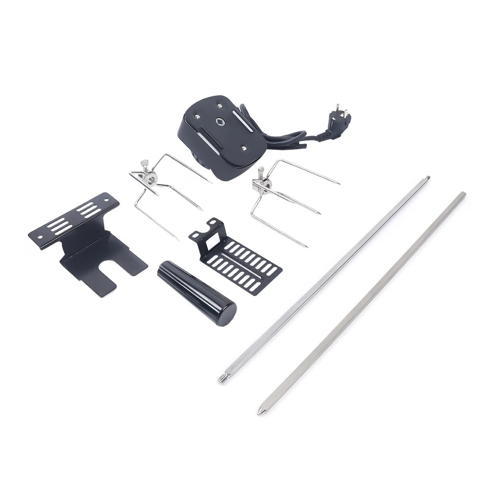 Nueva parrilla eléctrica para barbacoa con asador y cable de 120 cm de largo. Kit de asador para barbacoa al aire libre.