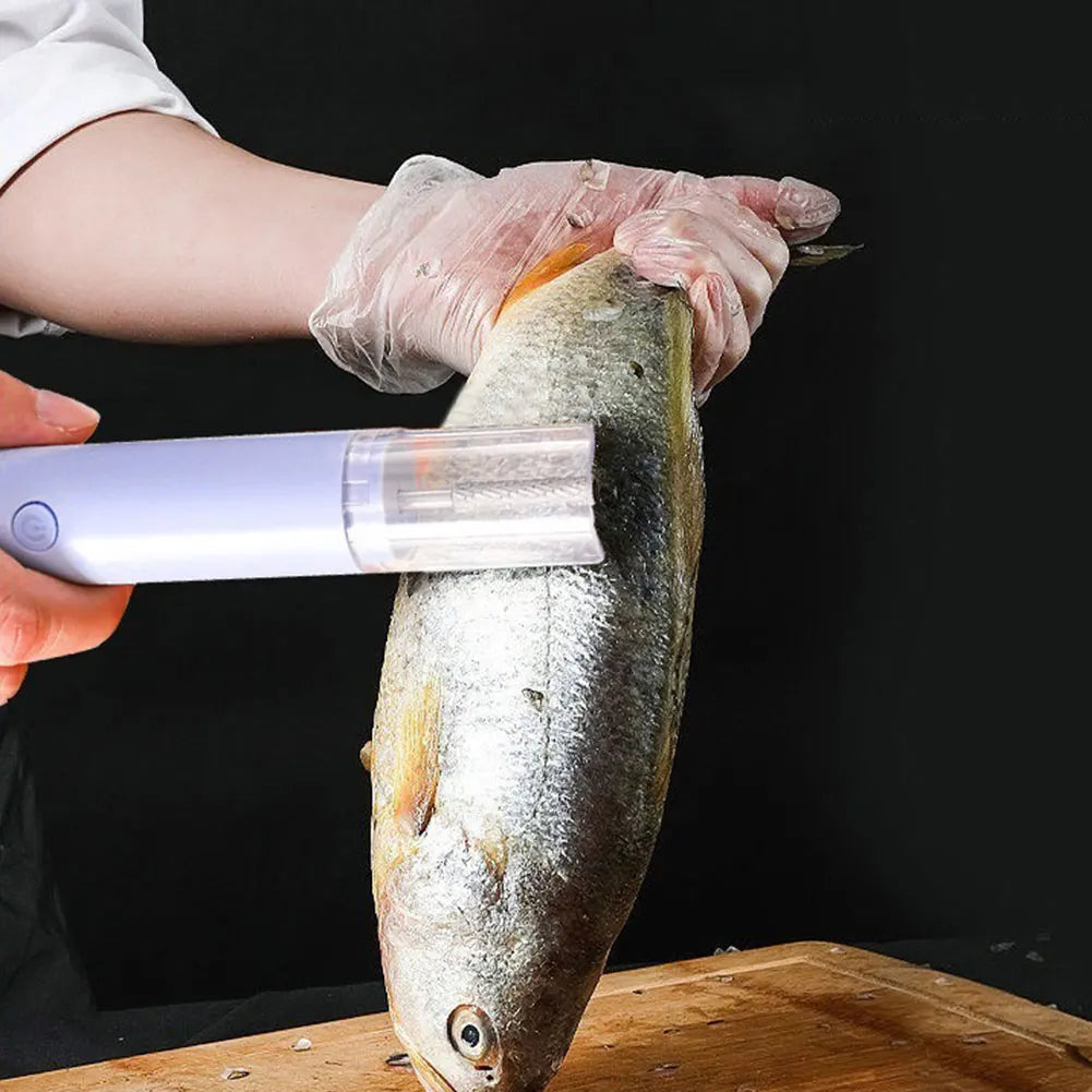 Descamador de pescado eléctrico, recargable, inalámbrico, resistente al agua, para chefs y cocineros caseros