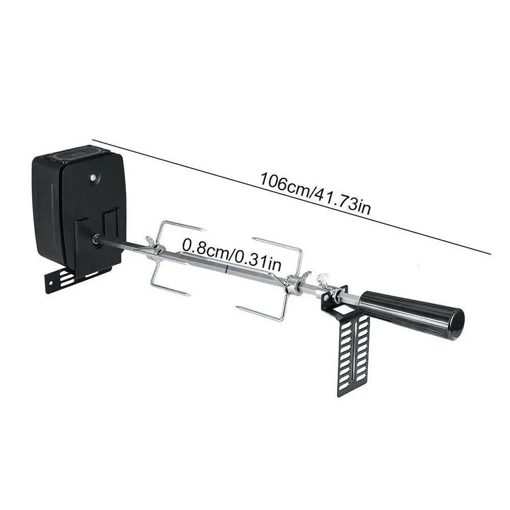 Nueva parrilla eléctrica para barbacoa con asador y cable de 120 cm de largo. Kit de asador para barbacoa al aire libre.