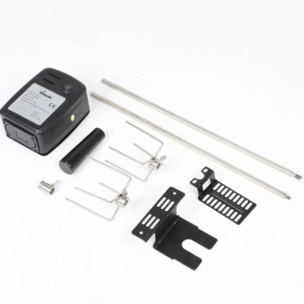 Nueva parrilla eléctrica para barbacoa con asador y cable de 120 cm de largo. Kit de asador para barbacoa al aire libre.