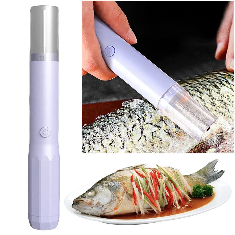 Descamador de pescado eléctrico, recargable, inalámbrico, resistente al agua, para chefs y cocineros caseros
