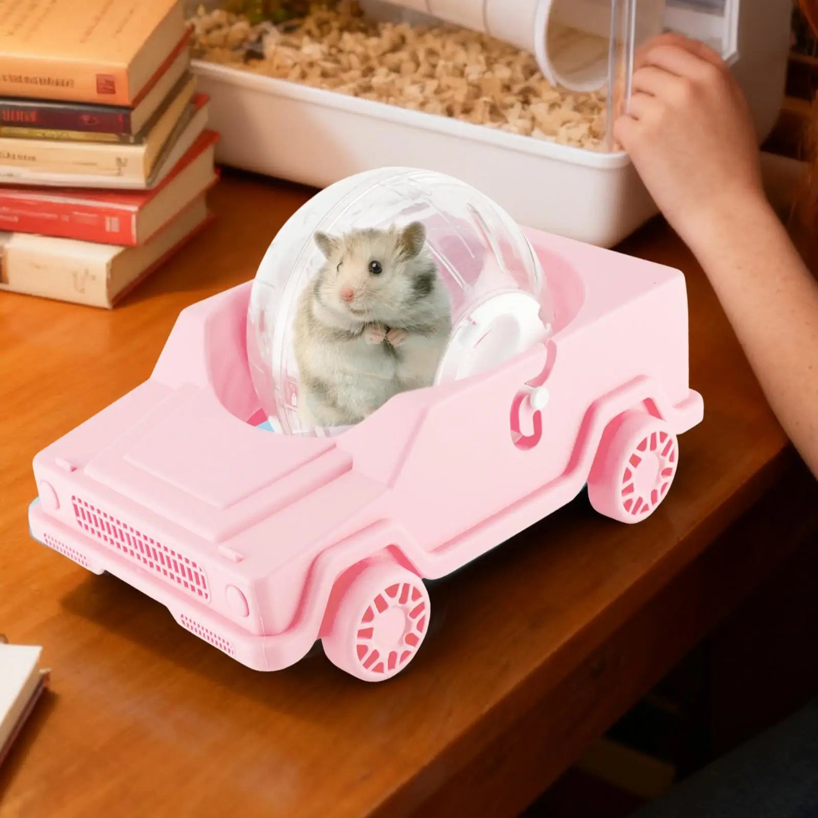 Ruedas de ejercicio para hámster con forma de coche, juguete para mascotas pequeñas, juguete para aliviar el estrés en el hogar, jerbo enano