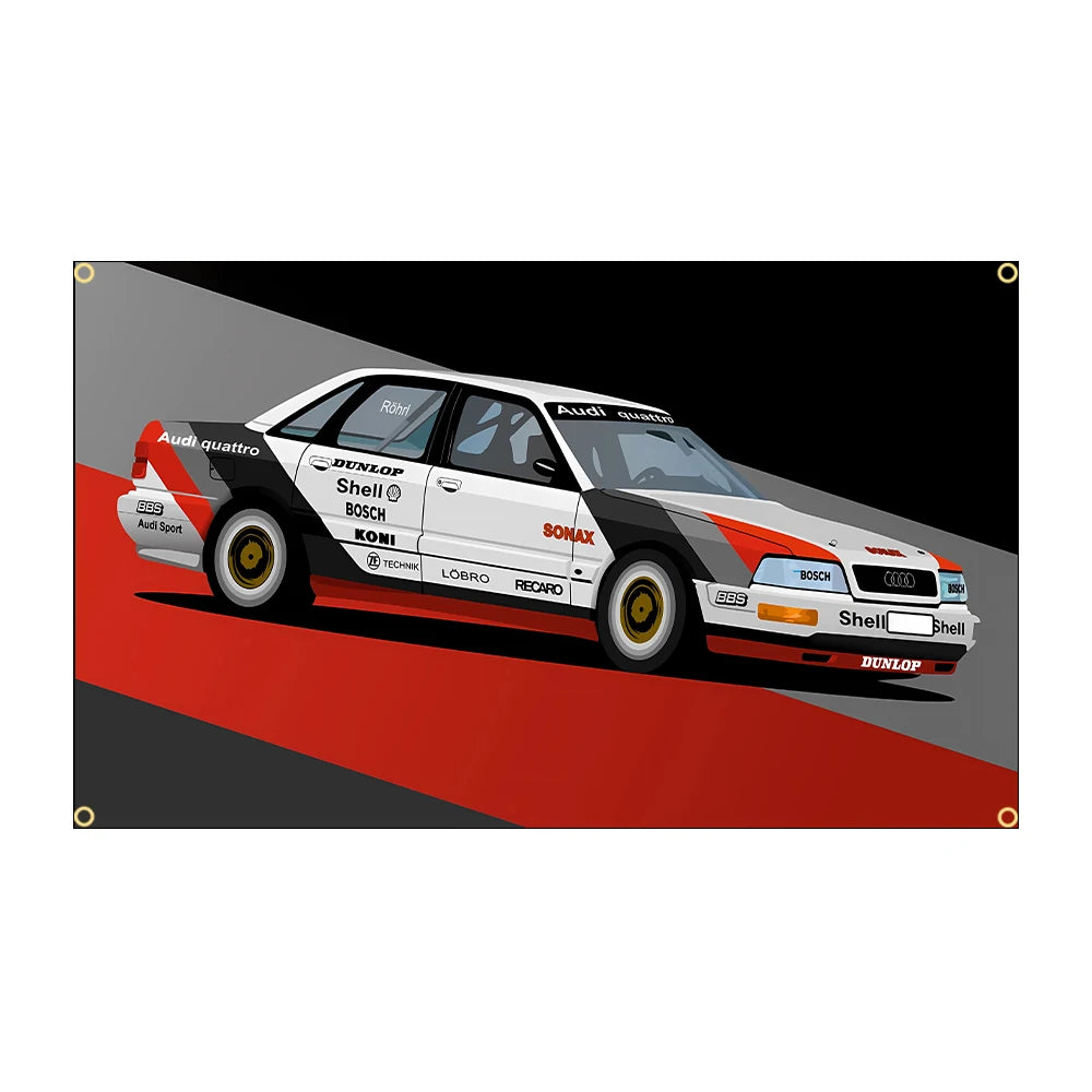 Banderas decoración coche competición