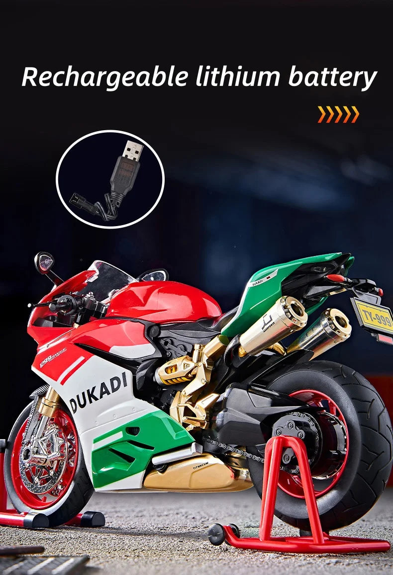 1:9 1199 Panigale con aleación de aerosol fundido a presión modelo de motocicleta juguete vehículo colección sonido y luz todoterreno autociclo juguetes coche