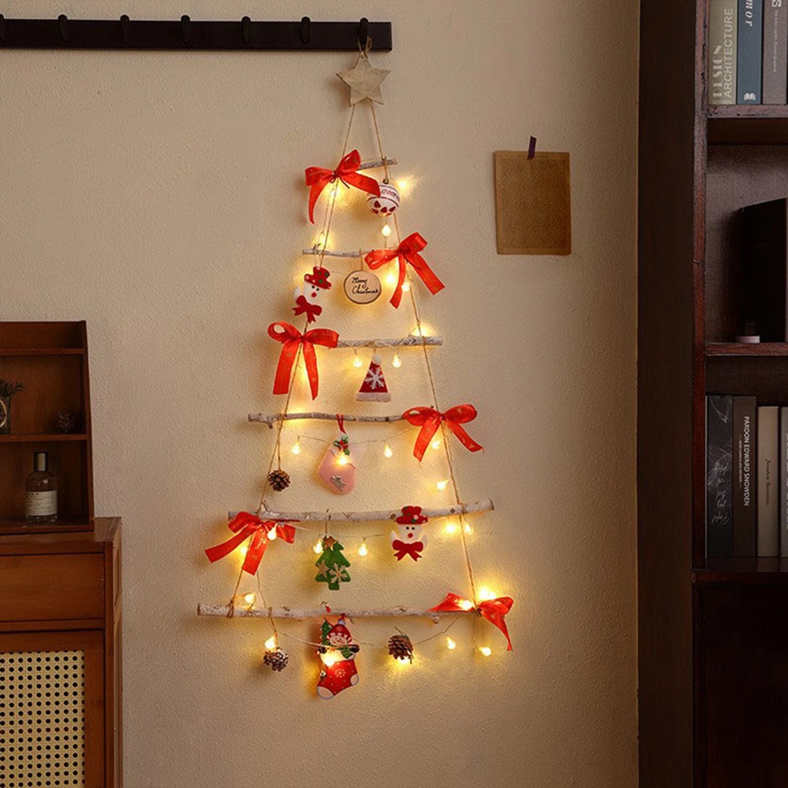 Adorno navideño plegable luminoso DIY para colgar en la pared.