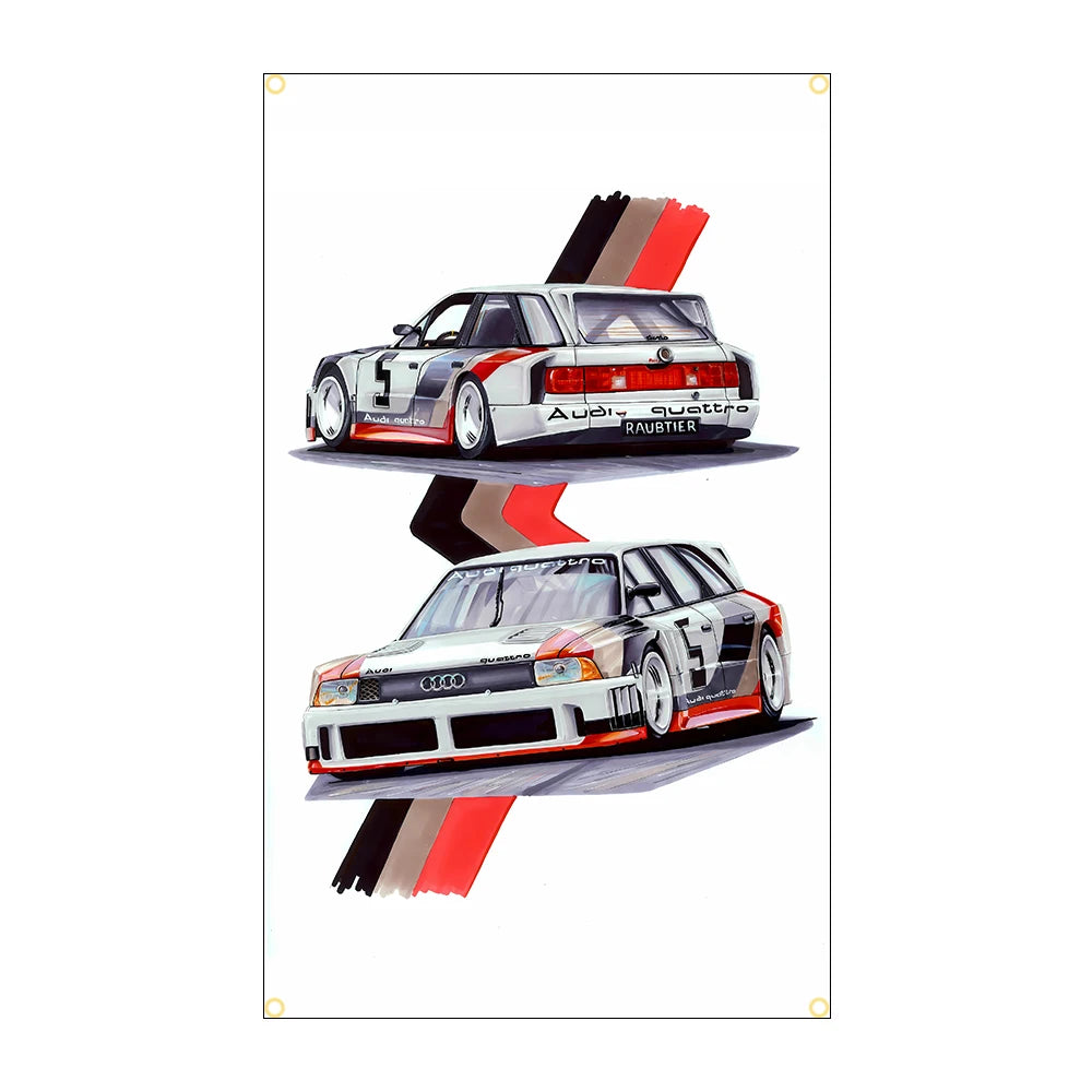 Banderas decoración coche competición