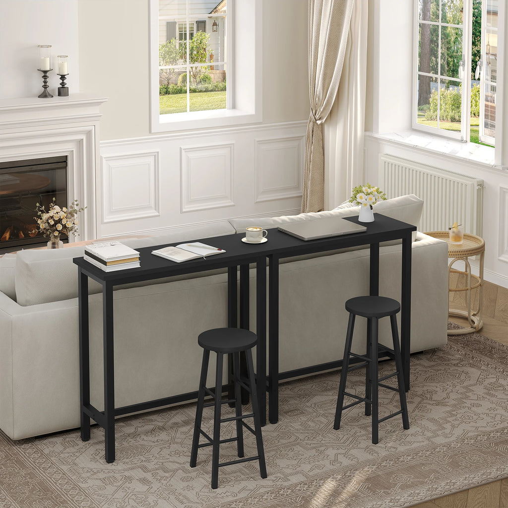 Mesa de bar,de comedor, mesa alta de pared para rectangular con estructura metálica