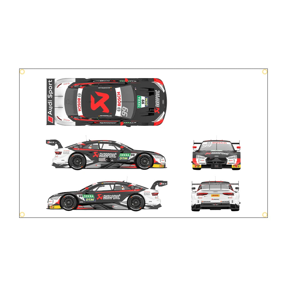 Banderas decoración coche competición