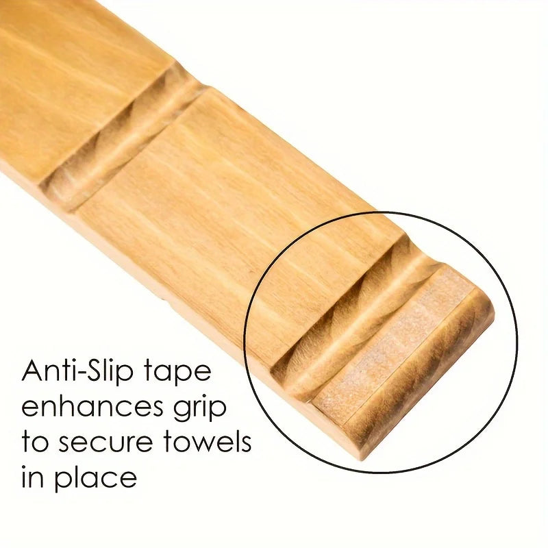 Toallero de madera extragrande con clip: elegante toallero de pared para baño y lavandería. Decoración y almacenamiento.