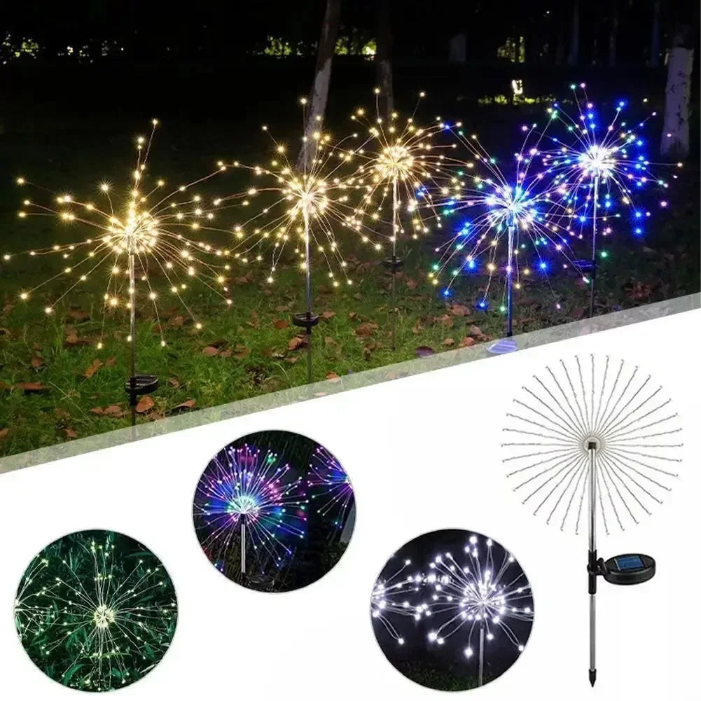 Luz solar de fuegos artificiales con 60 LED