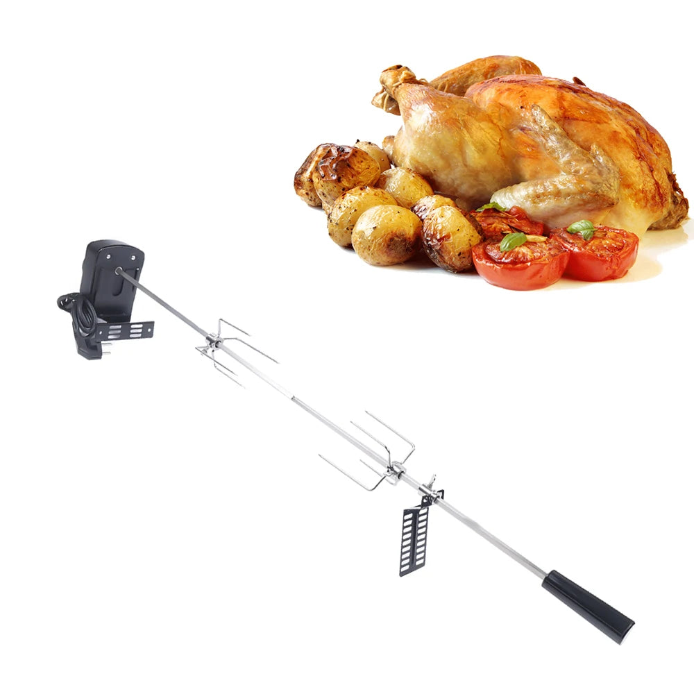Nueva parrilla eléctrica para barbacoa con asador y cable de 120 cm de largo. Kit de asador para barbacoa al aire libre.
