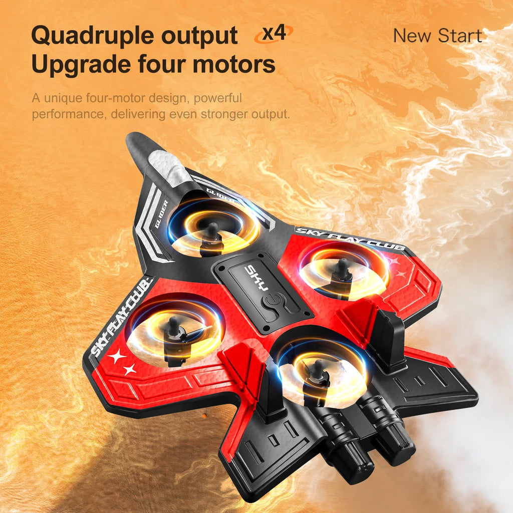 Nuevo helicóptero volador planeador YP3 RC Hobby Jet Plane 2.4G Stunt Control remoto Avión de combate de espuma Dron de juguete con luz