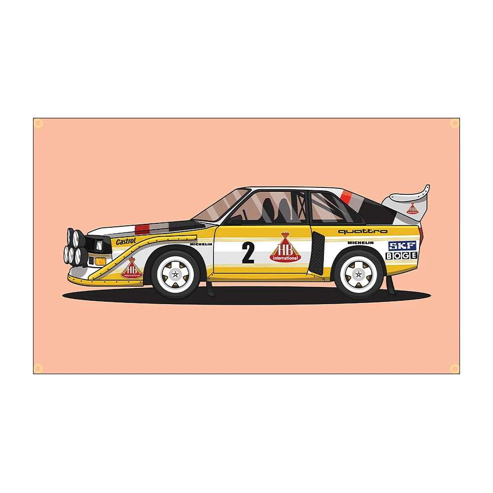 Banderas decoración coche competición