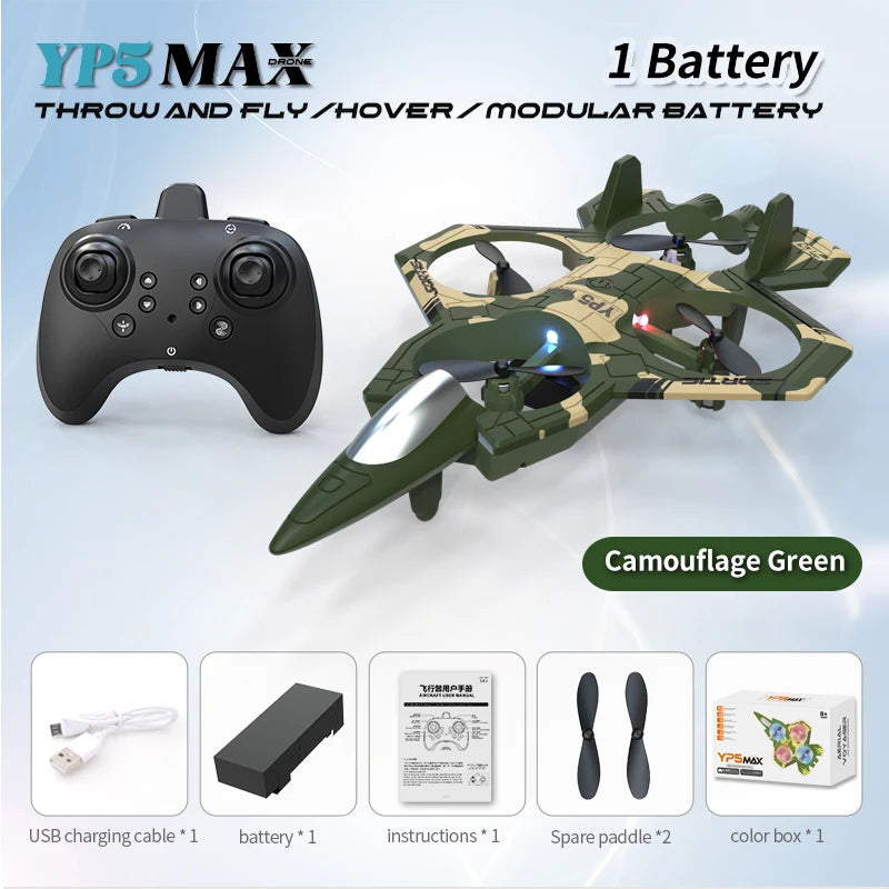 Nuevo helicóptero volador planeador YP3 RC Hobby Jet Plane 2.4G Stunt Control remoto Avión de combate de espuma Dron de juguete con luz