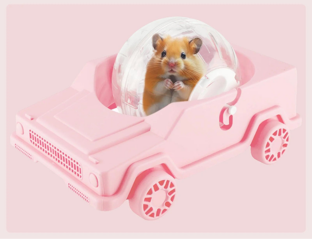 Ruedas de ejercicio para hámster con forma de coche, juguete para mascotas pequeñas, juguete para aliviar el estrés en el hogar, jerbo enano