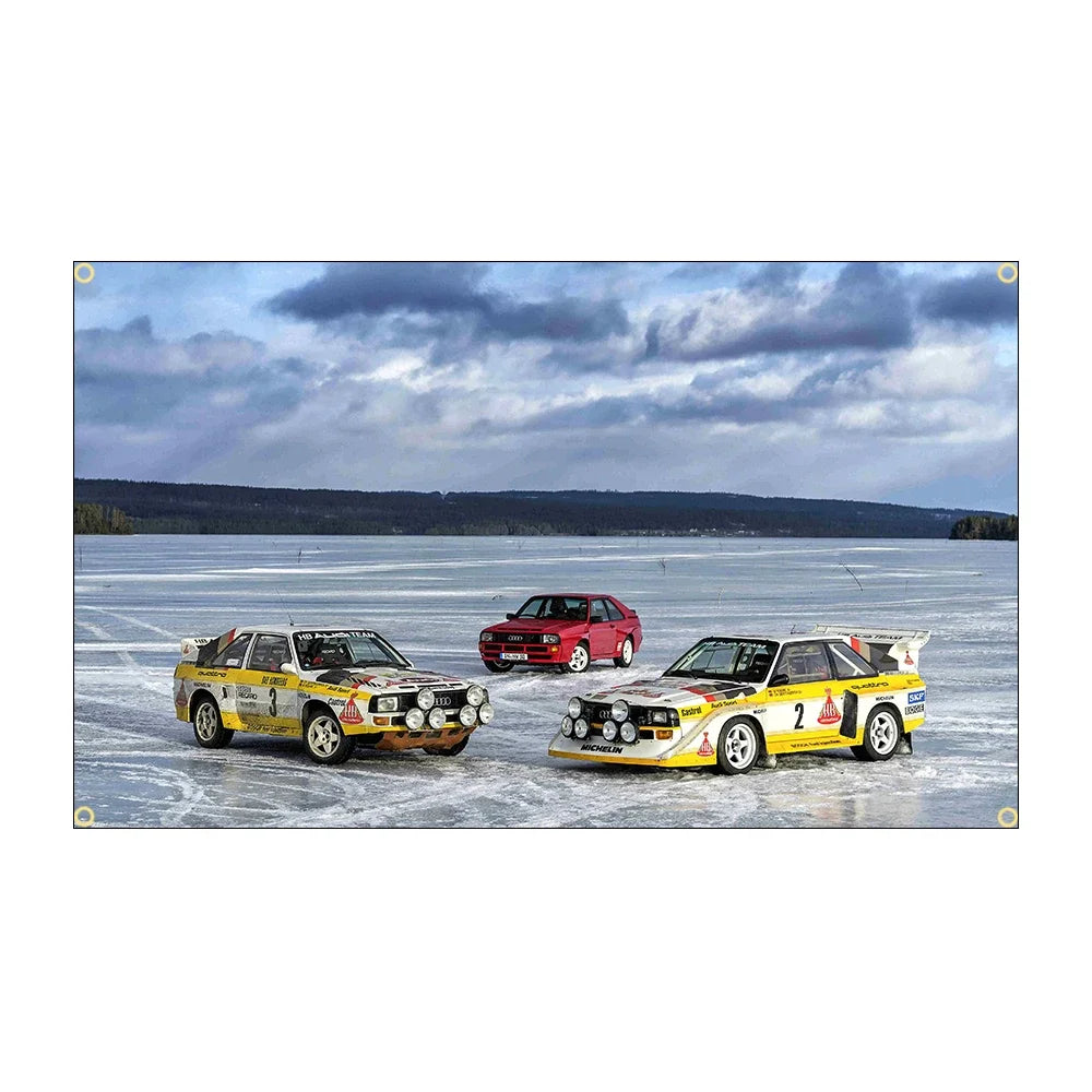 Banderas decoración coche competición