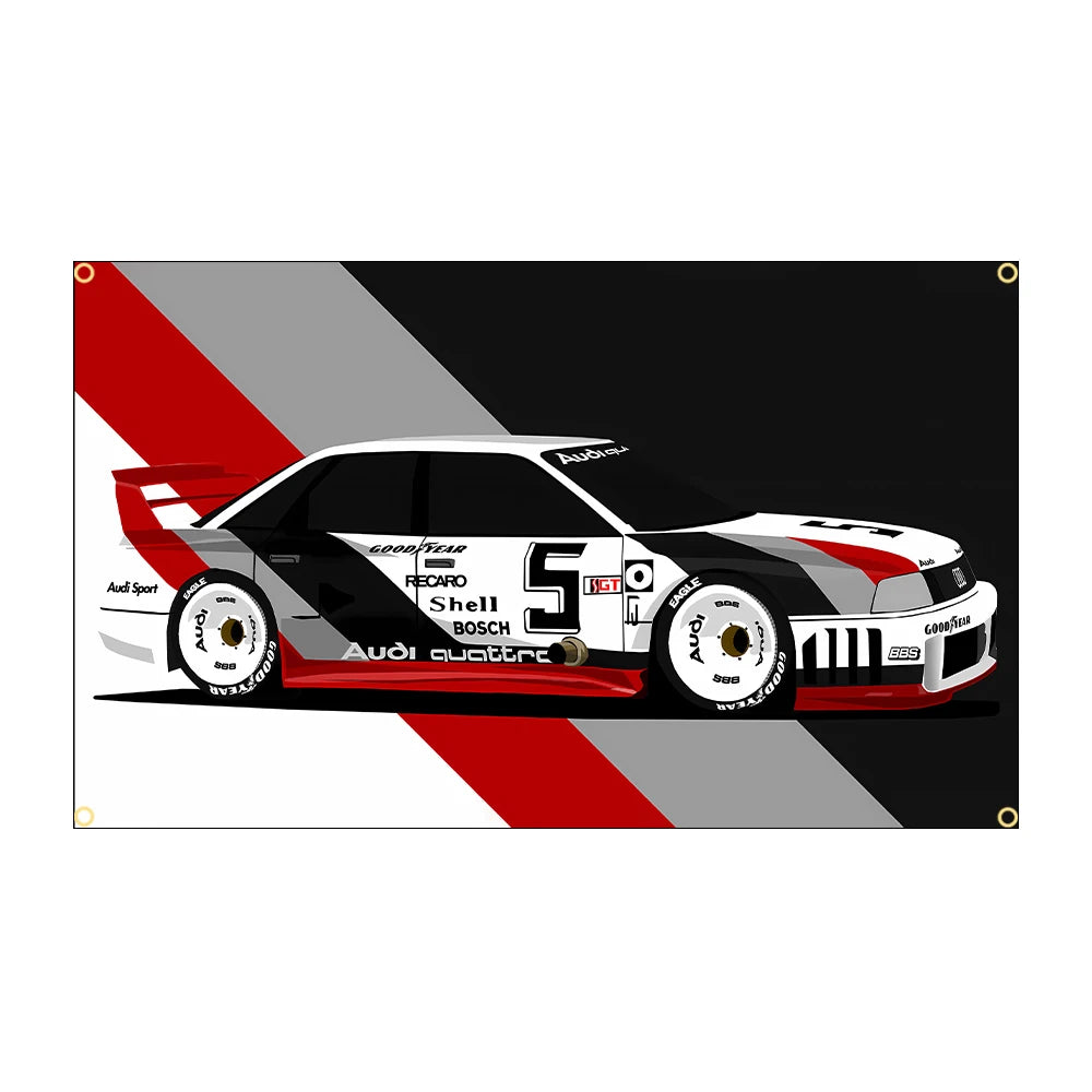 Banderas decoración coche competición