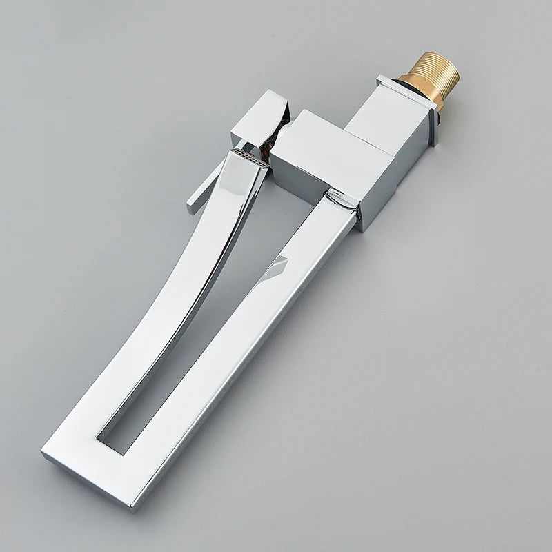 Grifo mezclador de latón para lavabo de baño, monomando, monomando, monoorificio, para agua fría y caliente.