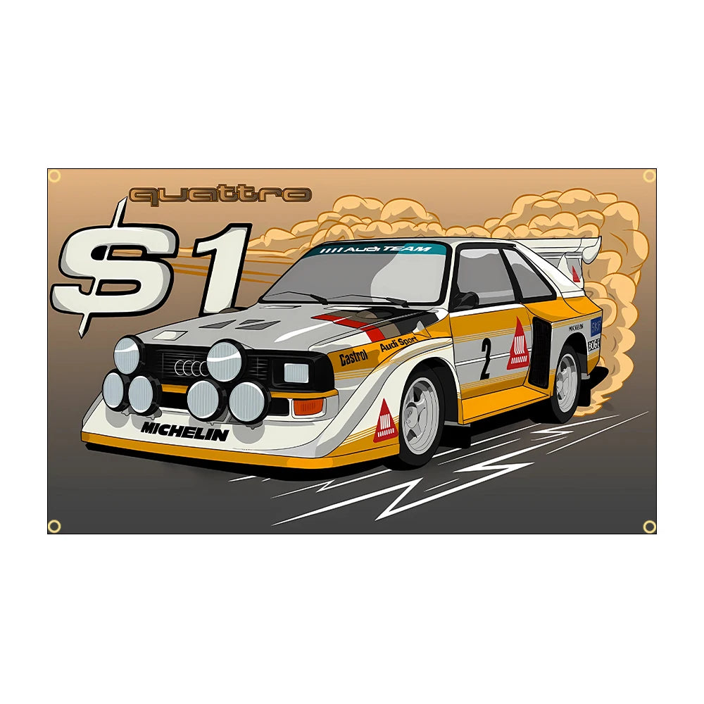 Banderas decoración coche competición