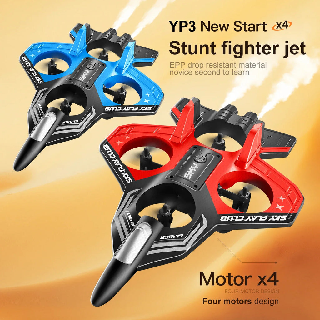 Nuevo helicóptero volador planeador YP3 RC Hobby Jet Plane 2.4G Stunt Control remoto Avión de combate de espuma Dron de juguete con luz
