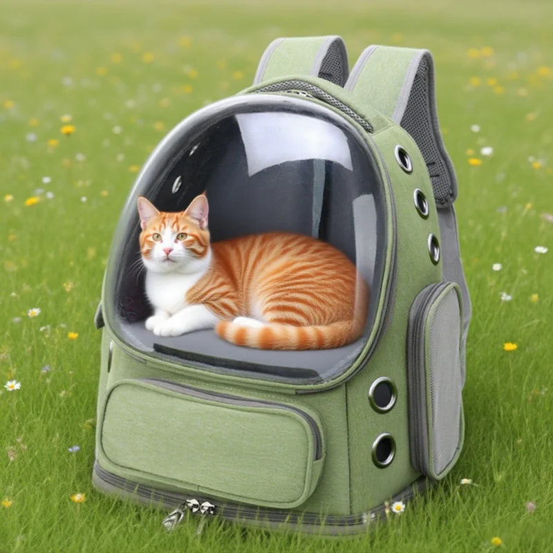 Mochila transparente para transportar mascotas, transpirable, para gatos y perros pequeños, ideal para viajes al aire libre