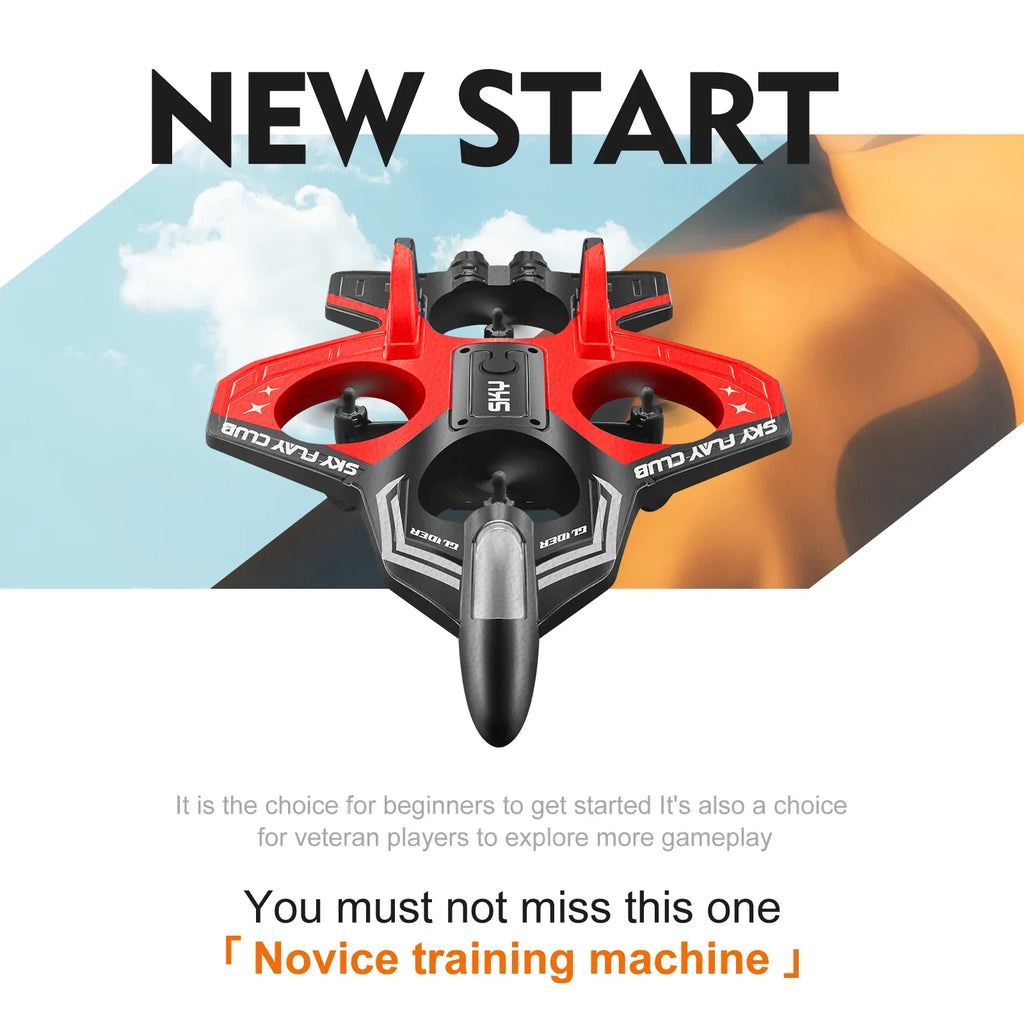 Nuevo helicóptero volador planeador YP3 RC Hobby Jet Plane 2.4G Stunt Control remoto Avión de combate de espuma Dron de juguete con luz