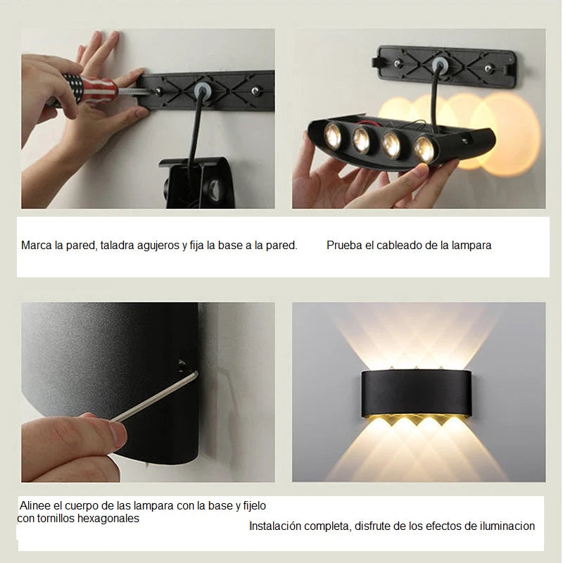 Lámpara de pared LED de aluminio