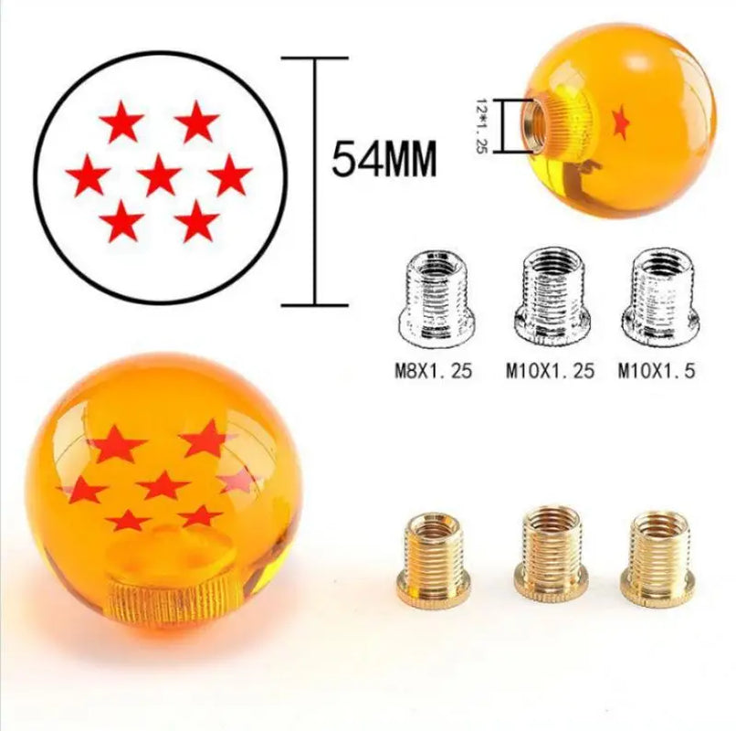 Dragon Ball Super Z Shift Lever Universal Auto Shift Knob Anime Cosplay Orange Ball 54Mm Diameter Gear Shift Knob 1-7 Stars Ball